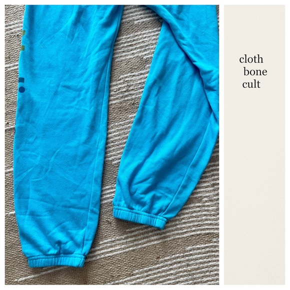 AVIATOR NATION Turquoise Blue Sweatpants (Large) - Picture 6 of 7
